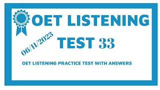 New Updated OET Listening Test With Answers 2023Test 33 [upl. by Mauer]