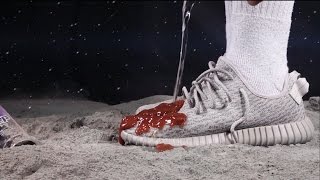 Neil Armstrong does the Ketchup test on his Adidas Yeezy Boost 350 Moon Rock  Crep Protect [upl. by Yral120]