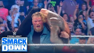 Brock Lesnar returns to SmackDown and attacks Roman Reigns and The Usos  SMACKDOWN  WWE on FOX [upl. by Asen]