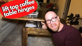 DIY Lift Top Coffee Table Hinges amp Hardware Installation [upl. by Oisorbma262]