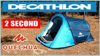 Decathlon 2 Second Pop Up Tent Review  Set Up and Take Down Quechua [upl. by Politi]