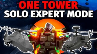 Solo Expert Mode With Only One Tower Helicopter  Tower Defense X [upl. by Rolyab]