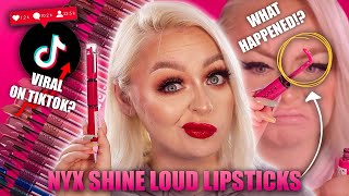 NYX COSMETICS SHINE LOUD LIPSTICKS  Viral on TikTok Review Wear Test Swatches amp More  MCDREW [upl. by Aseel]