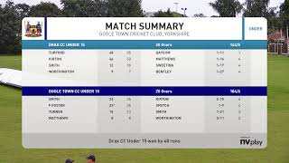 Goole Town CC U15 v Drax CC U15 [upl. by Etteyniv300]