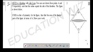 ABCD is a rhombus with side 3 cm Two arcs are drawn from points A and C respectively such that the [upl. by Elagibba606]