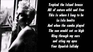 Madonna  La Isla Bonita BV Karaoke  Instrumental with lyrics on screen [upl. by Beatrice]