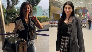 Sussanne Khan Shruti Hassan Spotted At Airport  Bollywood Mastiz [upl. by Analem405]