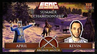 April vs Kevin  ESOC Summer Championship  Bronze Match [upl. by Fons923]