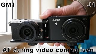 Lumix GM1 vs Nikon 1 J1 autofocus during video comparison [upl. by Assillam587]