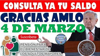 🔴🤑CONSULTA TU SALDO URGENTEMENTE 4 DE MARZO 2024 PENSIÓN BIENESTAR DE LOS ADULTOS MAYORES🤑🔴 [upl. by Readus]