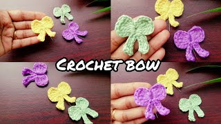 The cutest mini bow tutorial  crochet tutorial [upl. by Ardnosac]