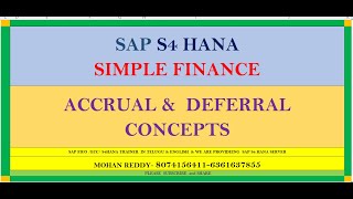 Accrual amp deferral concepts process in sap s4 Hana finance 8074156411 CLASS2 [upl. by Sucy529]