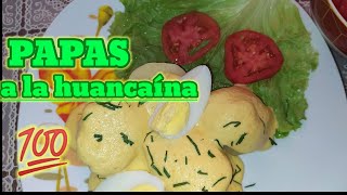 PAPAS A LA HUANCAÍNA CON CREMA DE MANÍ  PLATO SIN CARNE SALUDABLE [upl. by Natalee]