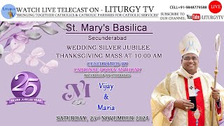 CARDINAL POOLA ANTHONY  WEDDING SILVER JUBILEE MASS 10AM  VIJAY with MARIA  231124 [upl. by Boniface]