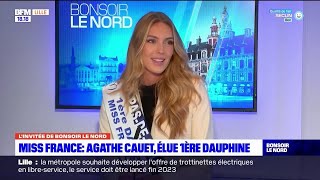 Agathe Cauet première dauphine Miss France était linvitée de Bonsoir le Nord [upl. by Llewej442]