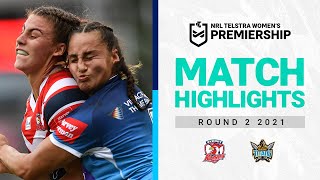 Sydney Roosters v Gold Coast Titans  Match Highlights  Round 2 2021  NRLW [upl. by Ahsias260]