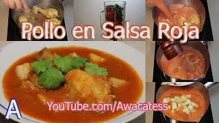 Pollo en Salsa Roja con Papas Como Cocinar Recetas de Comidas Mexicanas Faciles rapidaseconomicas [upl. by Burd500]