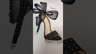 Fashion Illustration  Shoe design  Realistic painting art drawing fashion creative [upl. by Valentin]