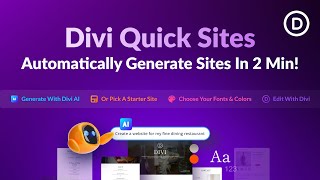 Introducing Divi Quick Sites Including AI Website Creation [upl. by Hopfinger]