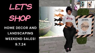 🛒 Lets Shop Second Life  Weekend Sales Decor amp Landscaping 9724 [upl. by Claudetta]