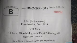 Bsc 1st Semester Paper 2024 Lichens Microbiology and Plant Pathology  2nd botany paper mgsu mdsu [upl. by Auria]