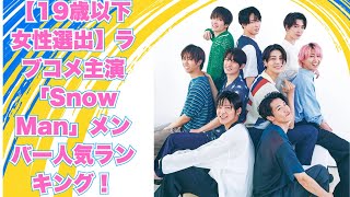 【19歳以下の女性が選ぶ】ラブコメ主演に見たい「Snow Man」メンバーランキング！人気は阿部亮平と目黒蓮！ [upl. by Lewie515]