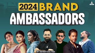 Important Brand Ambassadors 2024  Current Affairs Today By Ashish Gautam [upl. by Ytitsahc]