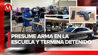 Estudiante entra con un arma a su preparatoria en Baja California ya fue detenido [upl. by Sigvard]