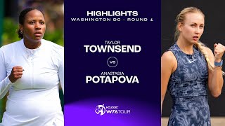 Taylor Townsend vs Anastasia Potapova  2024 Washington DC Round 1  WTA Match Highlights [upl. by Abba]