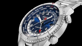 Alpina AL255N4S26B Startimer Pilot Quartz Worldtimer Blue Dial [upl. by Ertsevlis]