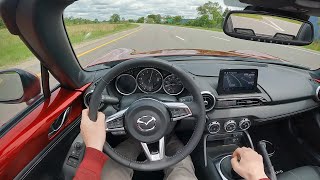 2022 Mazda MX5 Miata Grand Touring 6MT  POV Test Drive Binaural Audio [upl. by Arahsak]