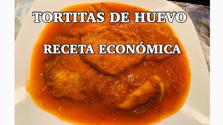 Cómo hacer tortitas de huevo en salsa roja de jitomate  receta fácil y económica [upl. by Thora]