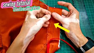 🧵 Adjusting the Lapped Zipper of My Clients Custom Made Gown × Zipper Alteration × Sewing Tutorial [upl. by Yle]