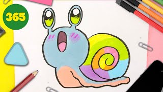 Comment Dessiner un Escargot Kawaii 🐌 Tutoriel Facile Étape par Étape [upl. by Eicyal240]