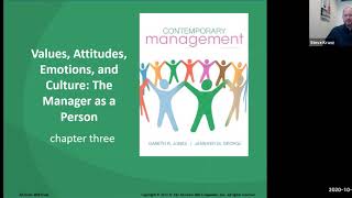 MGMT200 Ch 03 Part 1 Values Attitudes Emotions and Culture The Manager as a Person [upl. by Loydie645]