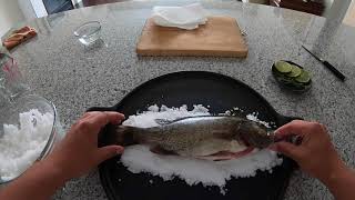 SMALLMOUTH BASS BAKED IN SALTCatchandCook 3 Salt Crusted Fish Recipe [upl. by Sansbury618]