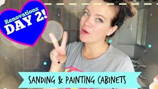 Sanding amp Painting the Kitchen Cabinets [upl. by Eioj]