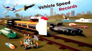 Fastest Vehicle Speed Records by Category  Land speed  Water Speed  Rail Speed  Air speed [upl. by Sakram]