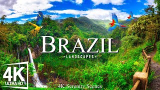 Flying Over Brazil 4K  Stunning Landscapes of the South American Giant With Calming Music [upl. by Halyhs]