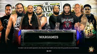 The Bloodline Vs Roman Reigns The Rock Jimmy Uso amp Zilla Fatu  War Games Match  WWE 2k24 [upl. by Etnuaed]