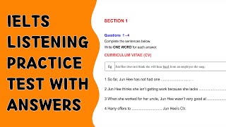 CURRICULUM VITAE CV IELTS Listening Practice Test With Answer  JOINING UP  COPPER SCULPTURE [upl. by Htiffirg]