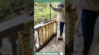 Best working day 345 Cement fence installation process [upl. by Rik]