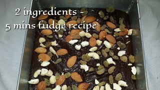 homemade chocolate fudge  2  ingredients 5 mins chocolate fudge recipe  by sweet fillings [upl. by Moll948]