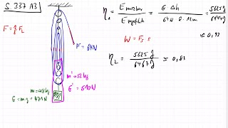 Wirkungsgrad eines Flaschenzugs DornBader Physik S 337 A3 [upl. by Ahsitneuq]