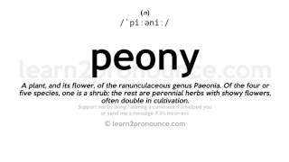 Pronunciation of Peony  Definition of Peony [upl. by Syned]