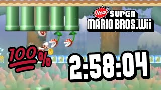 New Super Mario Bros WIi  100 Speedrun in 25804 [upl. by Dombrowski]