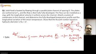 NPTEL Convective Heat Transfer noc24 me112  Tutorial 5th week  25082024 [upl. by Ahslek]