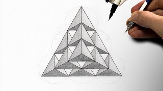 Drawing a Pyramid of Tetrahedrons ▲ Sacred Geometry [upl. by Merrel709]