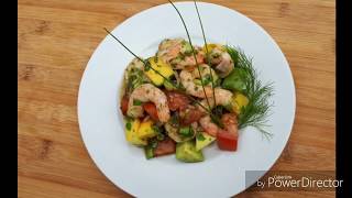 Salade de crevettes mangue et avocat [upl. by Elwee]