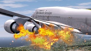 Multiple Engines on Fire  New Flight Simulator 2017 P3D 40  Amazing Realism [upl. by Anahsek185]